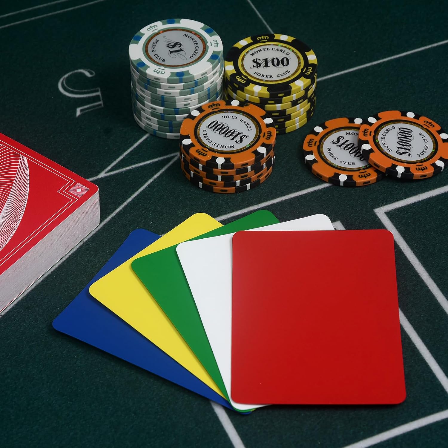 20 Pack Poker Size Cut Cards Plastic Casino Cut Cards 5 Colours for Texas Hold'em, Blackjack,Poker Games