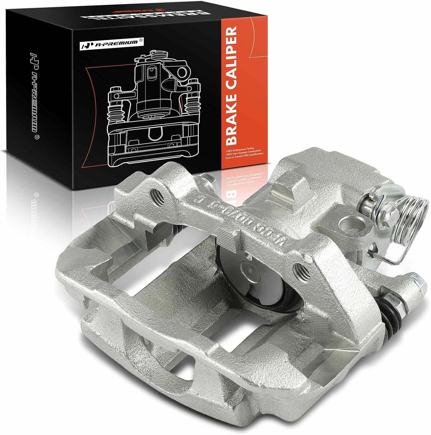 A-Premium Disc Brake Caliper Assembly with Bracket Compatible with Select Ford, Lincoln and Mercury Models - Mustang, Taurus, Thunderbird, Continental, Mark VII, Cougar, Sable - Rear Pasenger Side