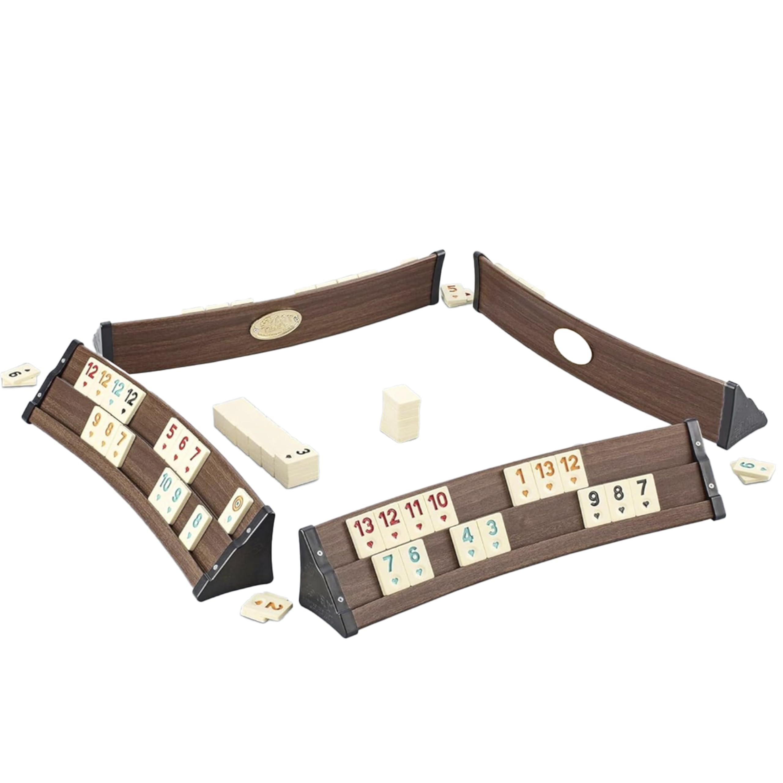 LaModaHome Premium Curved Rummy, Okey, 101 Game Set, Portable Bag