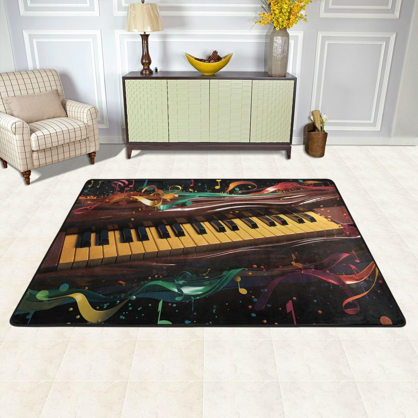 Tapis de sol absorbant 183x122 cm lavable en machine pour salon et buanderie