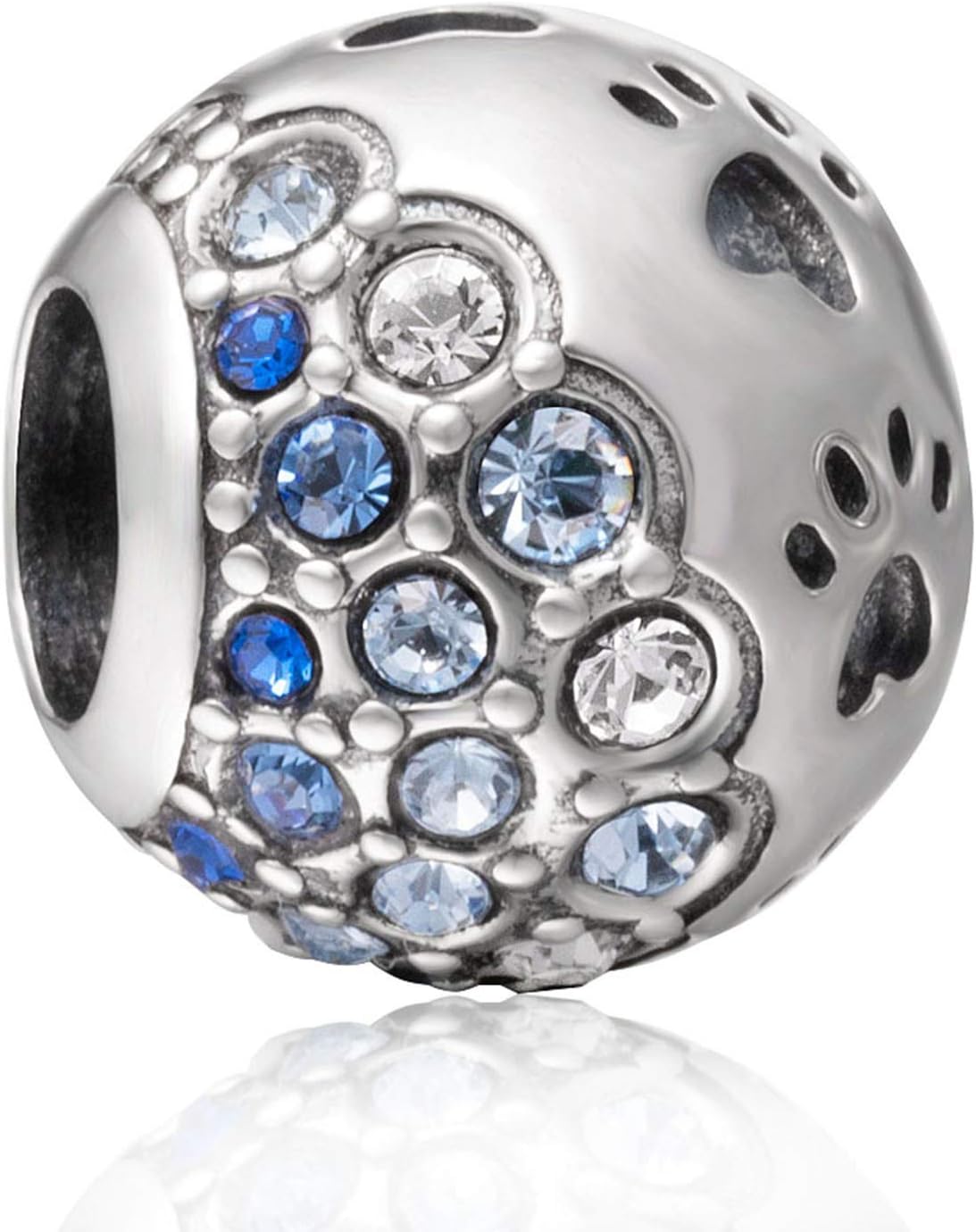 925 Sterling Silver Dog Paw Charm Animal Charm Pet Charm Birthday Charm Anniversary Charm for Pandora Charm Bracelet - Image 3