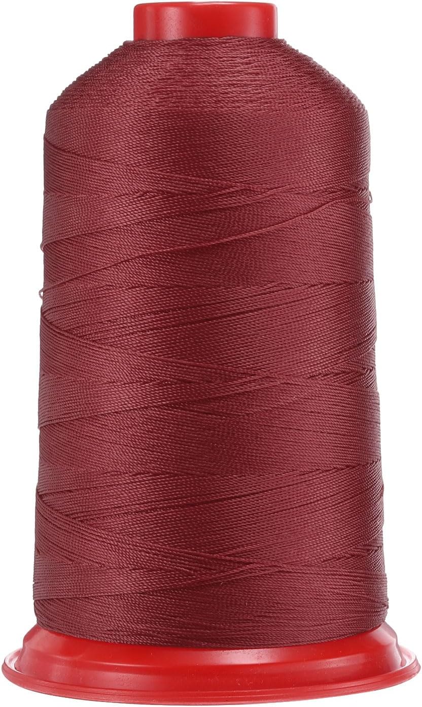 uxcell 1400 Yards Bonded Nylon Sewing Thread Size 420D/3 Sewing-Heavy Duty Nylon Upholstery Thread Outdoor Thread for Leather Jeans and Weaving Craft Machine DIY Burgundy Red