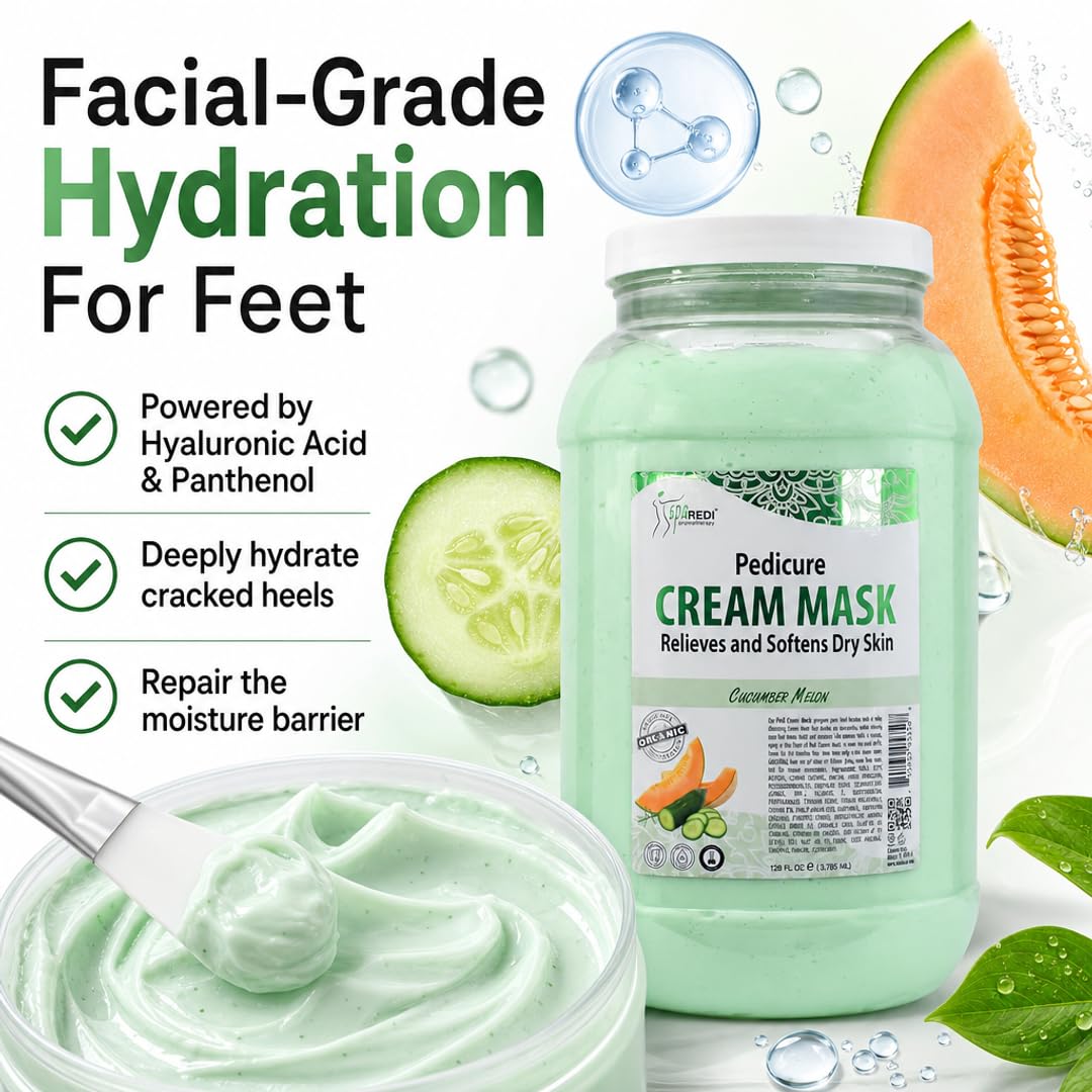 Spa Redi Pedi Crema Máscara (Pepino y Melón, 1 Galón)