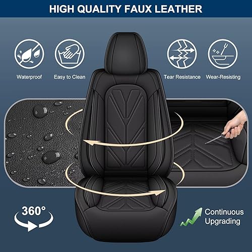 Miniatura 4 de 2 fundas de asiento delantero de automóvil para Nissan Sentra 2008-2024 2025 fundas de asiento de cuero impermeables para asiento de automóvil (2