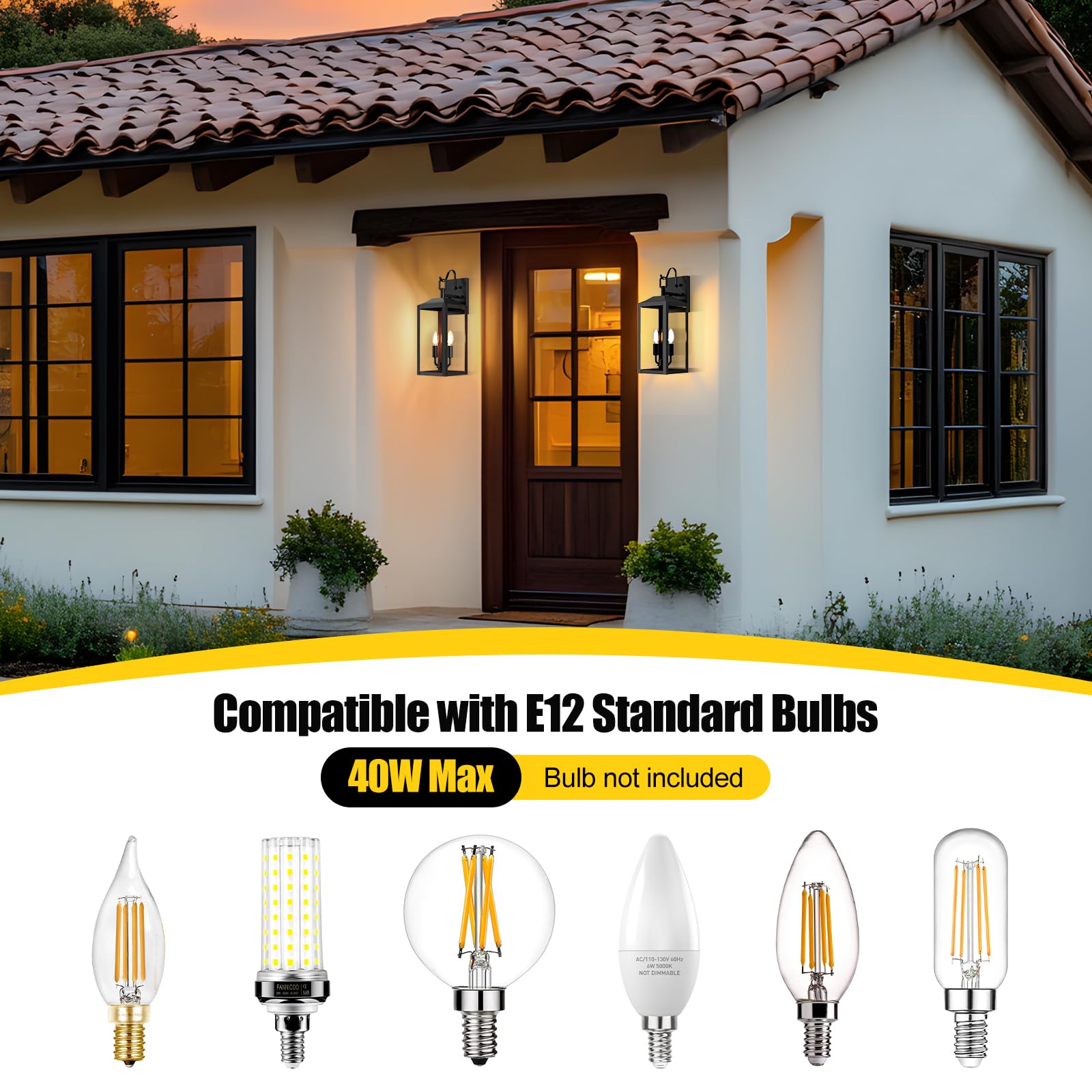 18 Large Outdoor Wall Lights Exterior Waterproof Modern Wall Sconce Light Fixture Industrial Front Porch Light with Clear — view 2