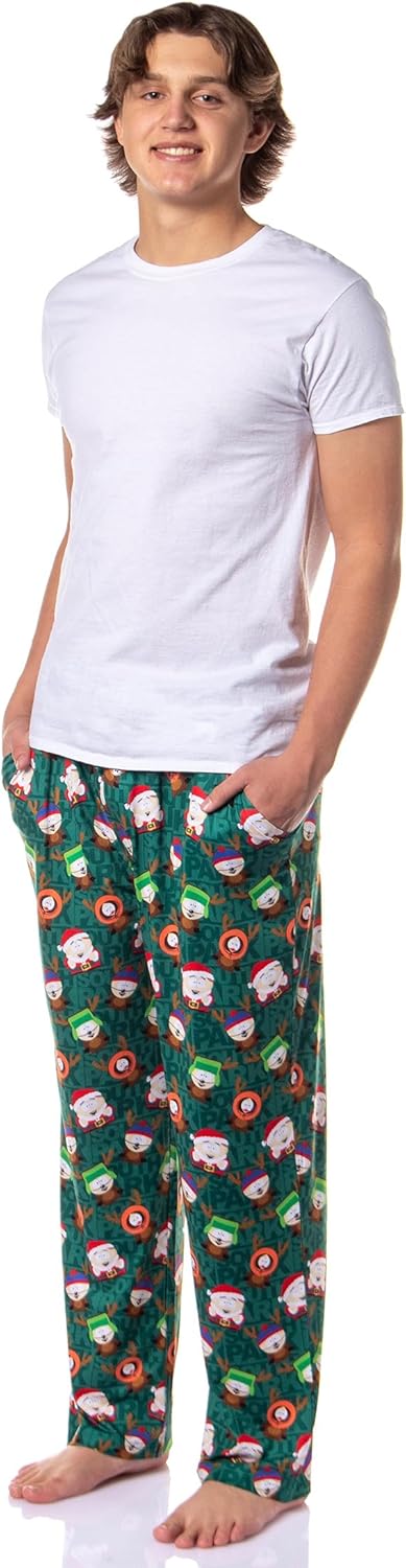 INTIMO South Park Pajama Pants Men's Santa Cartman and Reindeer Kyle Kenny Stan Christmas Sleep Lounge Bottoms For Adults - Image 2
