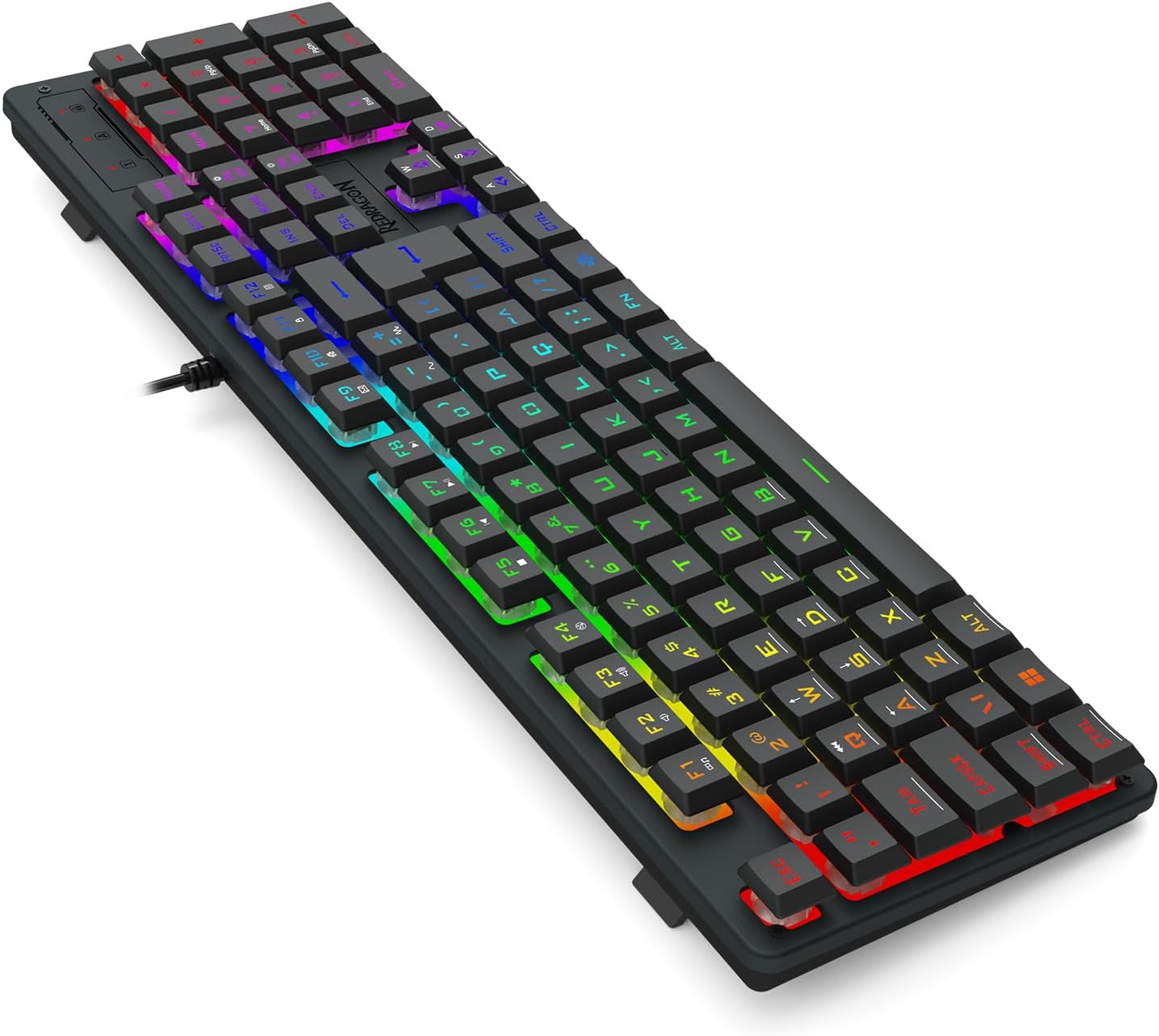 Teclado Membrana Gamer Redragon Netherbane Iluminação Rainbow Preto ABNT2 K521-R PT Teclado Membrana Gamer Redragon Netherbane Iluminação Rainbow Preto ABNT2 K521-R PT