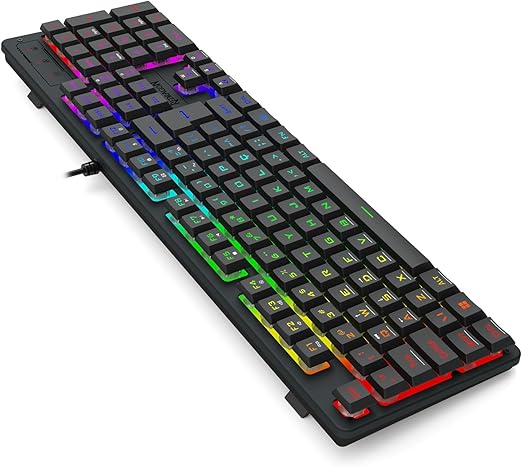 Teclado Membrana Gamer Redragon Netherbane Iluminação Rainbow Preto ABNT2 K521-R PT