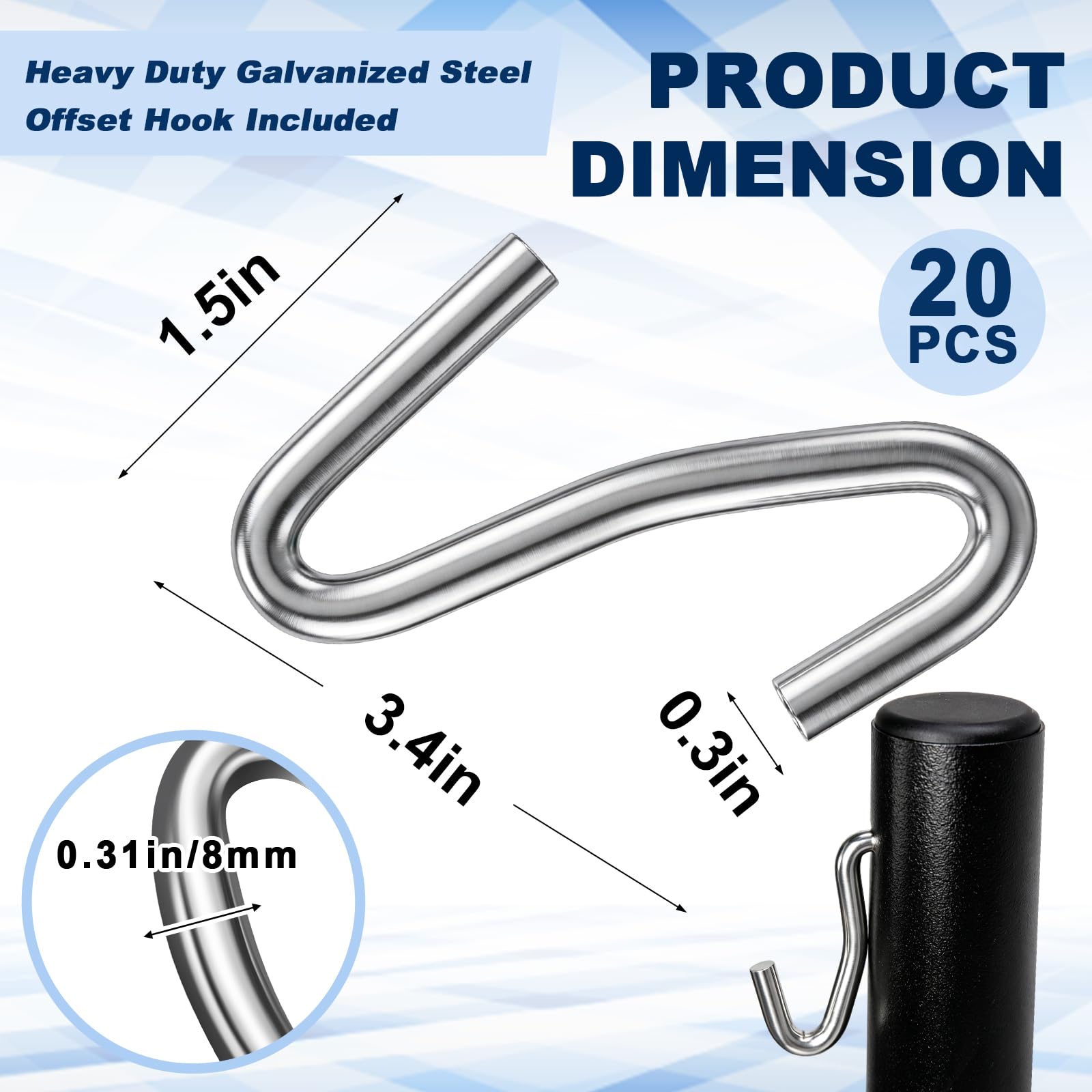 Heavy Duty S Hooks - 20 Pack for Hammocks & More -2 Heavy Duty S Hooks - 20 Pack for Hammocks & More -2
