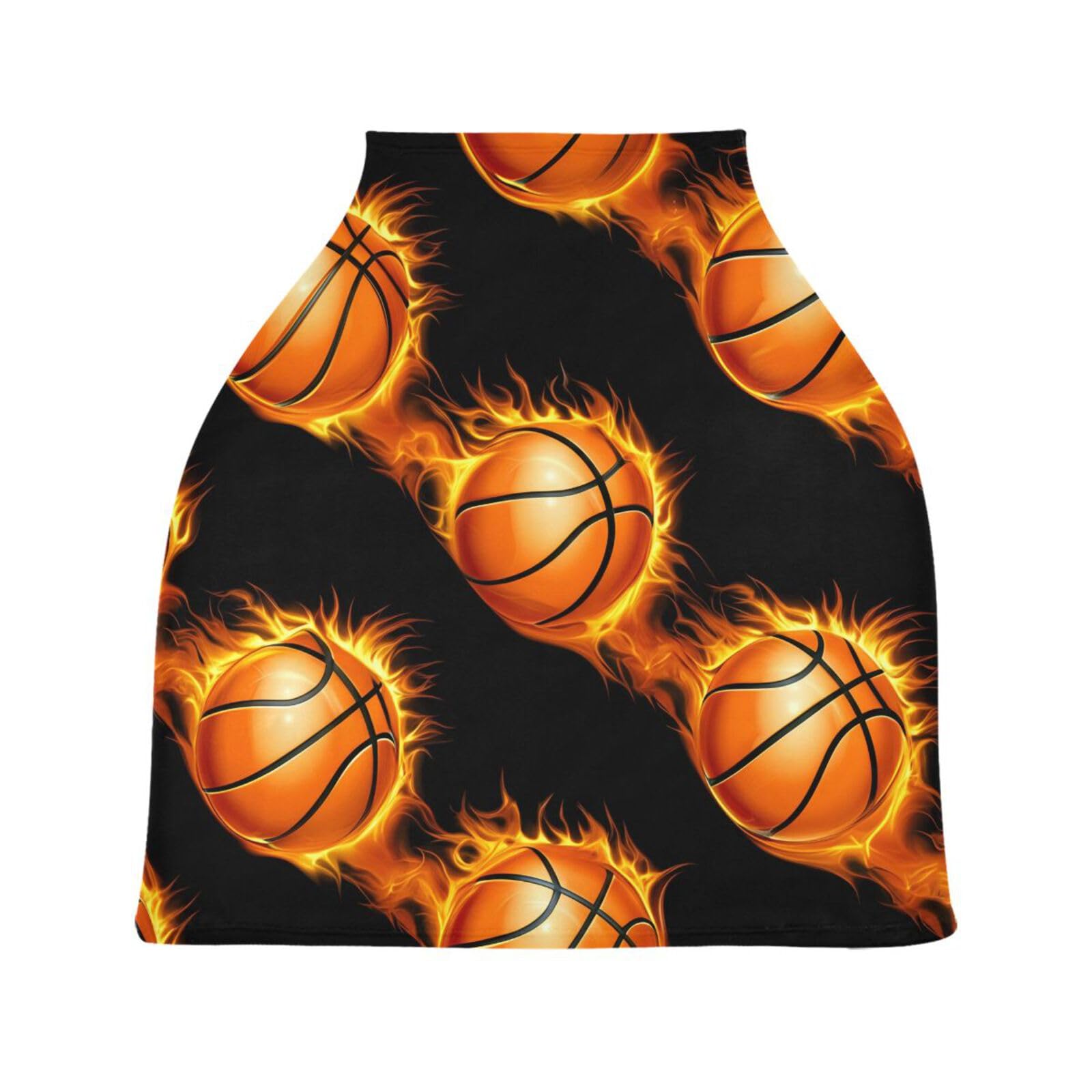 Nesatuwa Baby Car Seat Cover Cartoon Flame Basketball Breastfeeding Covers Stretchy Breathable Multi-Use Cover Carseat Canopy for Girls and Boys