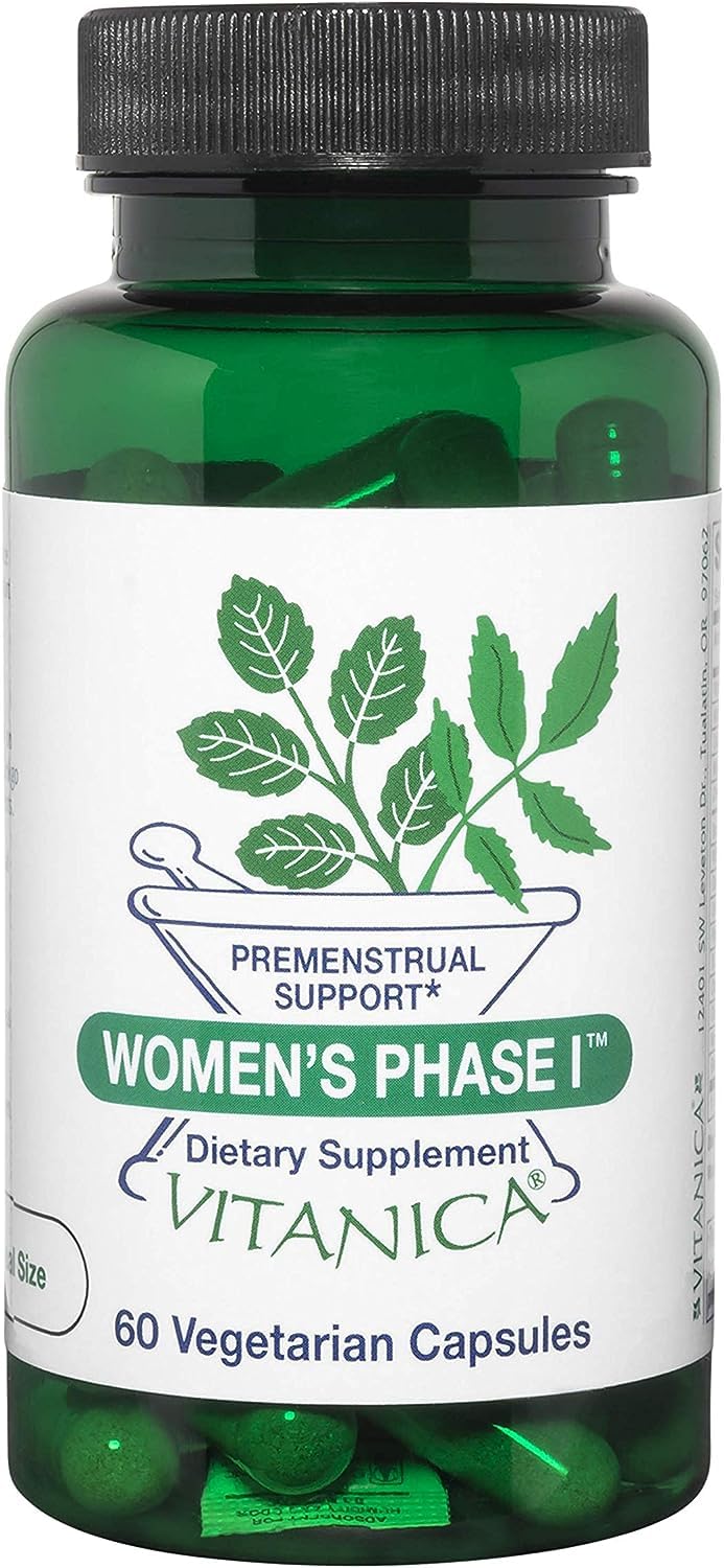 Vitanica Women's Phase I, Premenstrual Support, Vegan, 60 Capsules