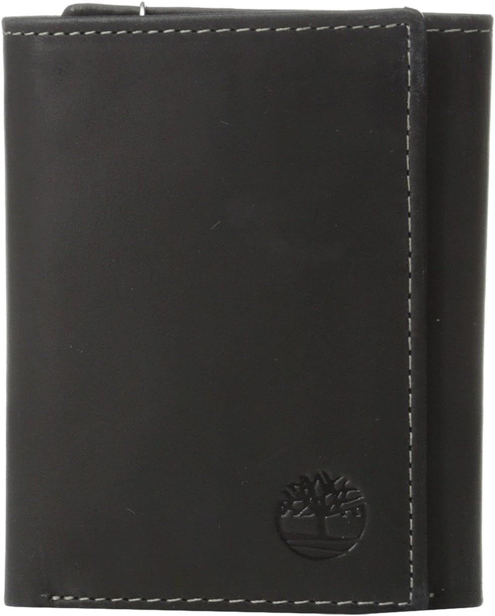 Men's Leather Trifold Wallet with ID Window