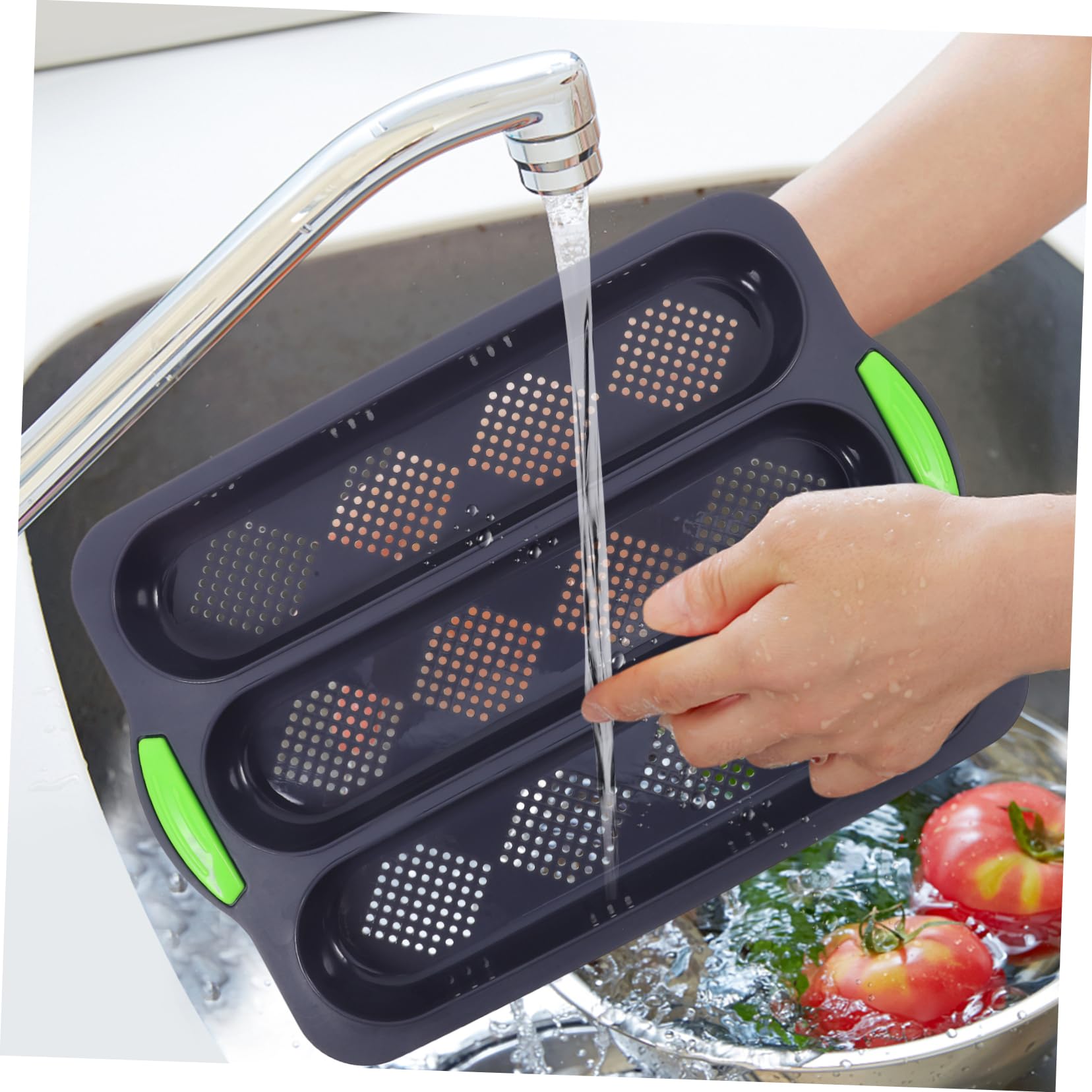 ABOOFAN Slot Non Stick Silicone French Bread Baking Tray Deep Loaf Mold for Whole Hot Dogs French Toast Bakeware for Effortless Cleanup