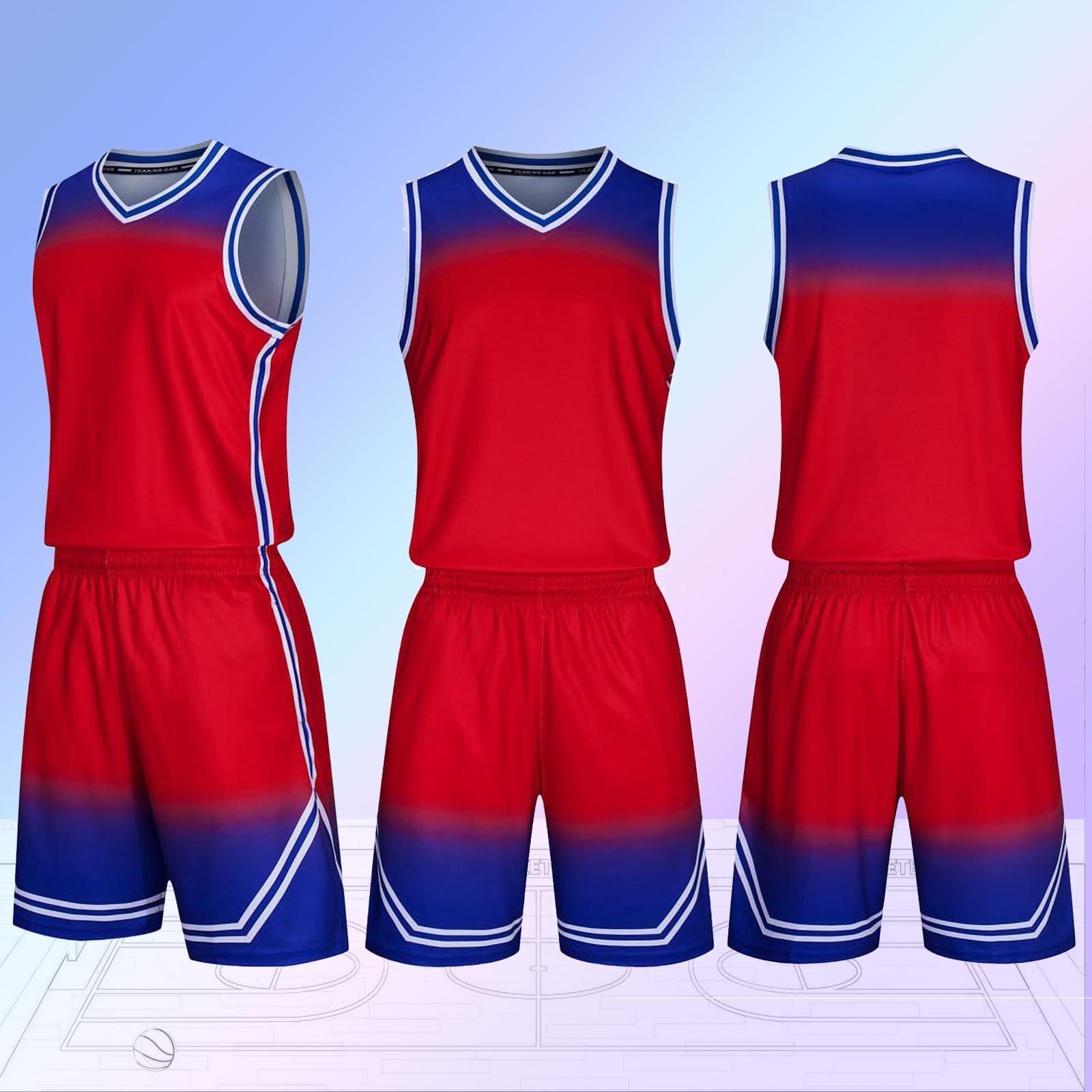 BVCL Personalizza Maglia Basket Set per Bambini Adulto - Personalizzato Completo da Basket con Qualsiasi Nome, Numero e Squadra (Color : Red-1)