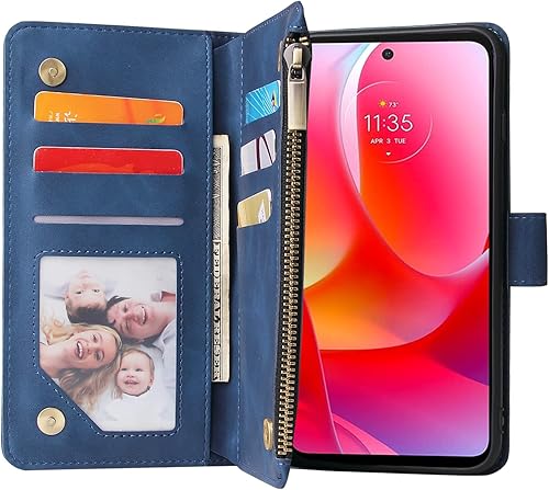 Miniatura 2 de Asuwish Funda compatible con Motorola Moto G Power 2022 5GMotoG Pure 2021, protector de pantalla de vidrio templado, funda con tapa, tarjetero para