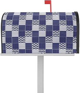 Mailbox Covers Magnetic Post Box Cover Japanese Traditional Patterns,Graphic Wavy Shape Mailbox Cover for Outdoor Garden Yard Decorations Standard Size 18.5" X 21.7"