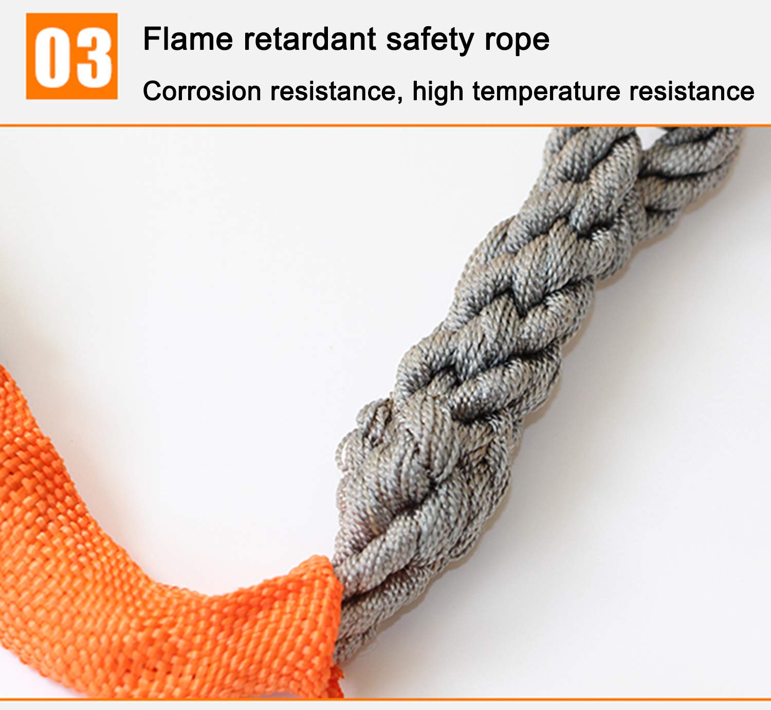 Antichute a Rappel Automatique Sangle, Kit Antichute Toiture avec Corde de Sécurité et Crochet en Acier, 6m/10m/15m/20m, Charge-150KG, Équipement de Protection Antichute