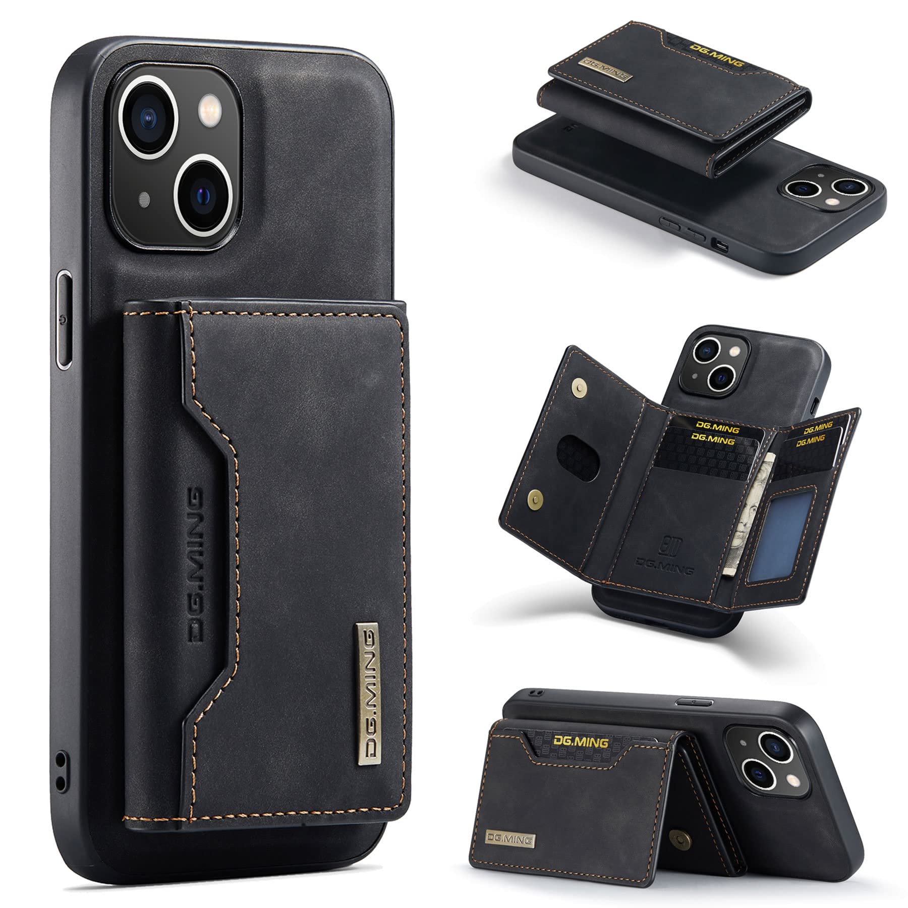 ZCDAYE Custodia Portafoglio Per IPhone 14 Pro Max Con Tracolla – Pelle PU E Paraurti TPU – 4 Slot Carte E Borsa Con Cerniera – Nero
