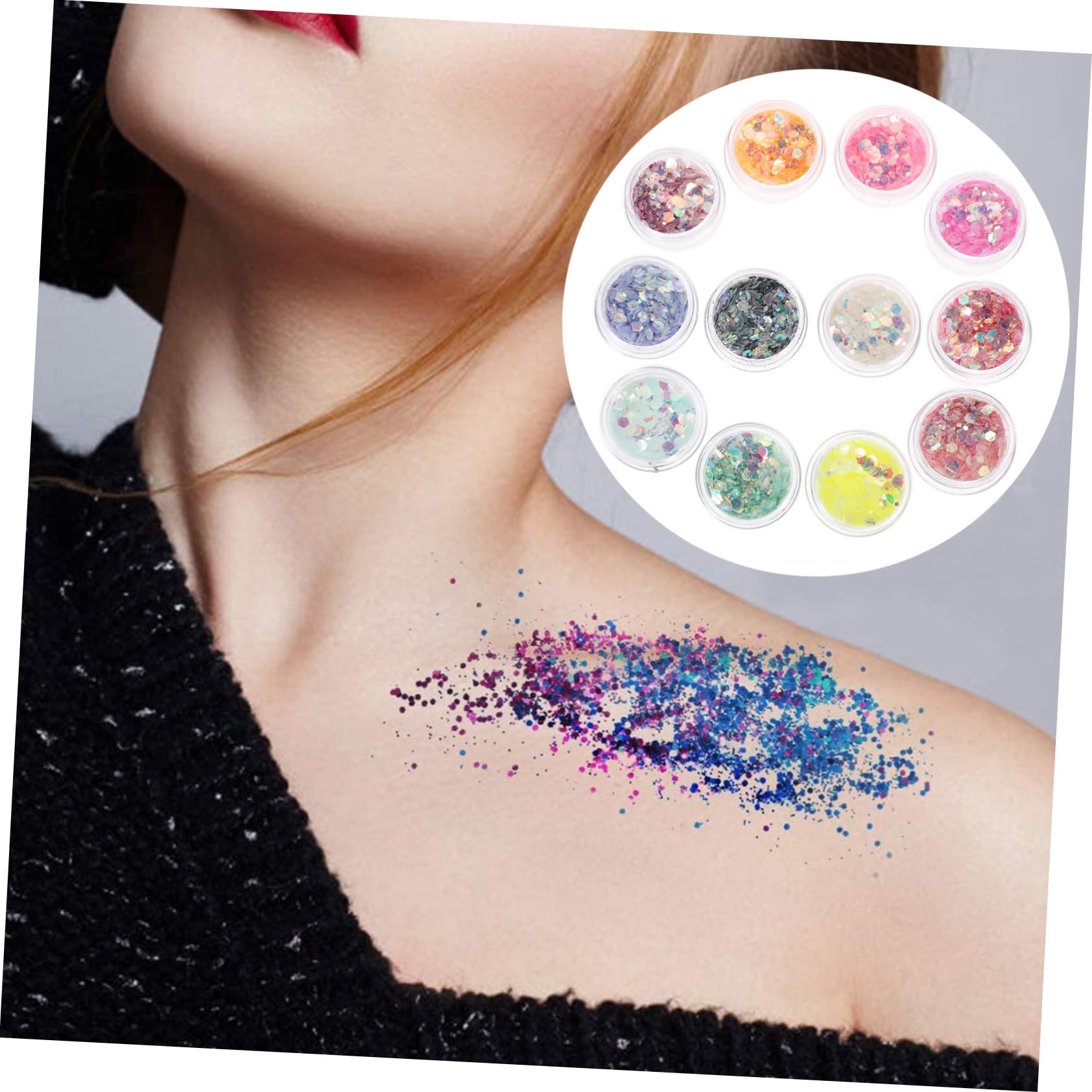 FRCOLOR 3 Set Innovativi Glitterati Per Feste Di Carnevale in Un Unico Set Di Trucco Per Corpo Viso E *3