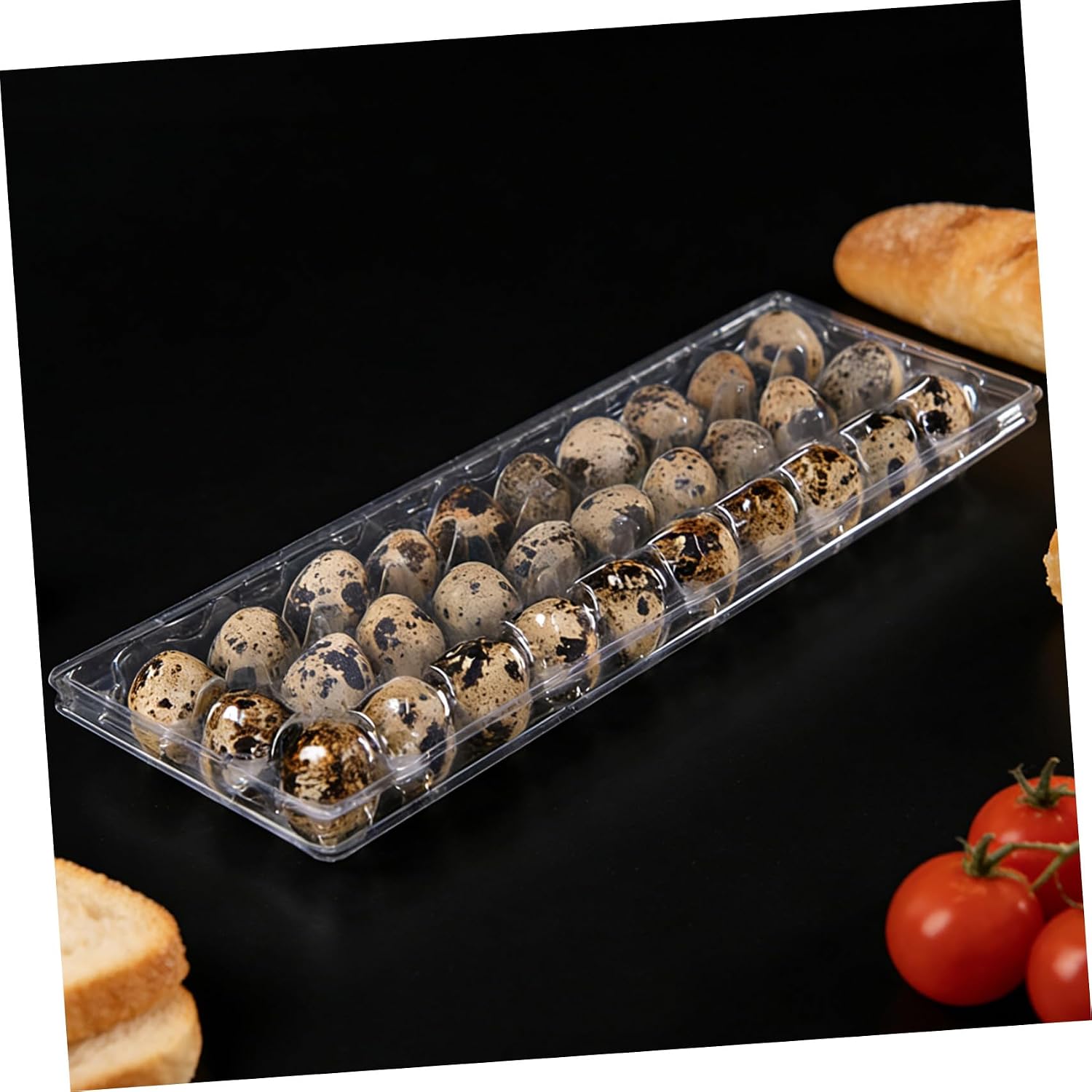 30pcs Quail Egg Cartons Plastic Tray Reusable Stackable Egg Storage Box for Refrigerator Incubator Small Pheasant Pigeon