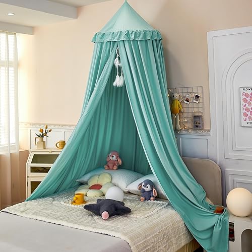 Miniatura 61 de dix-rainbow Toldo decorativo de princesa para cama de niños, toldo de cama suave y duradero para habitación de niñas, tienda de campaña, ropa de Red
