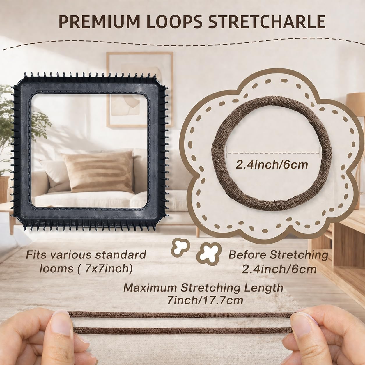 Raylinix 420pcs Coffee Cacao Series Refill Loops for 7-Inch Loom, 6 Colors