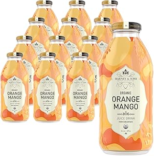 Harney & Sons Organic Orange Mango Juice Drink, Glass Bottles, 16 Fl Oz (Pack of 12)