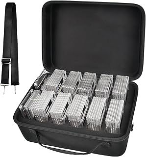 Graded Card Storage Box Compatible with 66+ BGS PSA FGS Graded Sports Trading Cards, Slab Card Case Holder Organizer for Baseball/MTG with 34 Custom Impact Absorbing Foam Slots - Black (Bag Only)