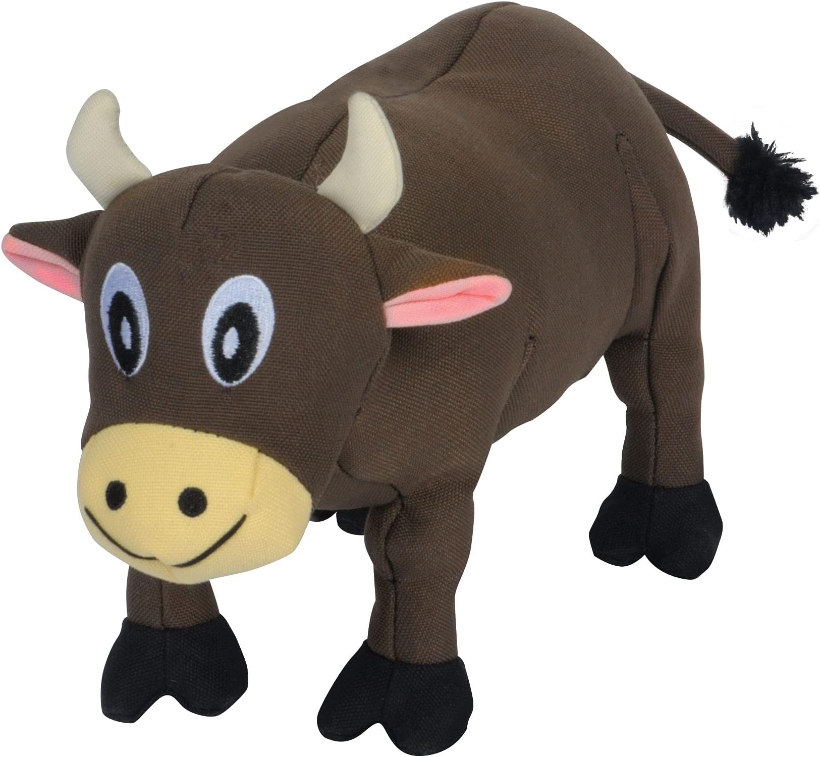 SmartPetLove Smart Pet Love - Tender Tuffs - Big Shot - Tough Dog Toy - Proprietary TearBlok Technology - Plump Brown Cow