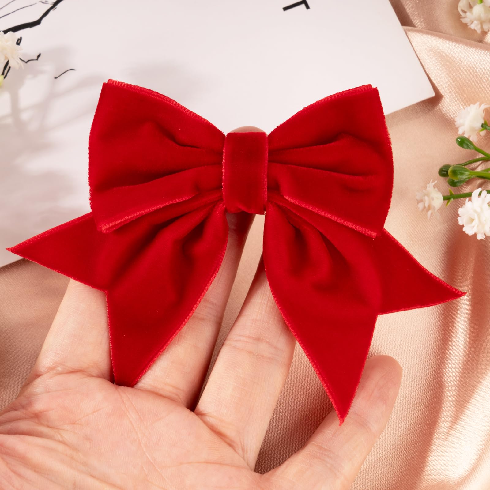 2 Fiocchi Per Capelli Red Nose Day – Mosbows – Per Bambine – Nastro Comic Relief Rosso E Bianco