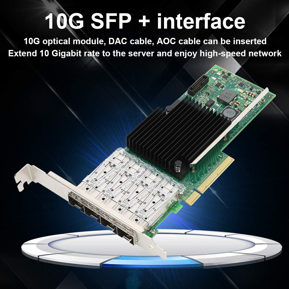 Adattatore per Scheda di Rete in Fibra Ottica 10G con stabilità a 4 Porte per connettività Server Ad Alta velocità e Trasmissione 10G
