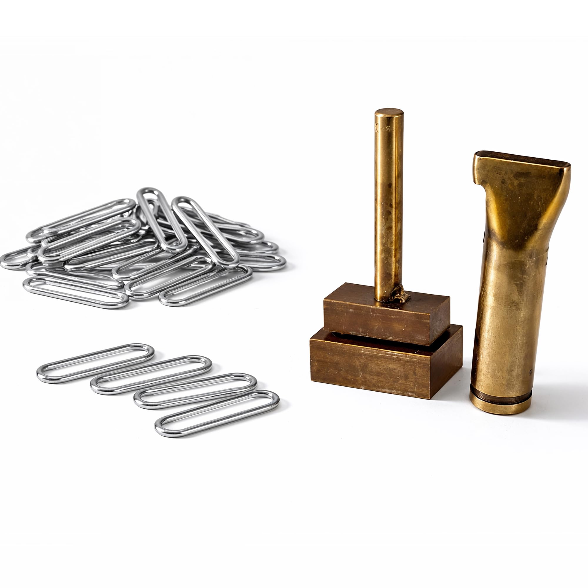 Trimming Shop - Ojales ovalados con Arandelas de latón Inoxidable Resistentes a la corrosión para Manualidades, Bolsos, Ropa, Cinturones, Bolsos, (10 mm, Oro, 50 Unidades), Plateado…