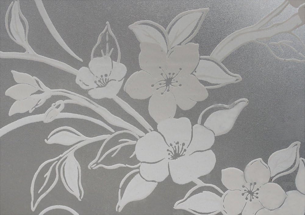 Homeartist Floral Glass Decorative Frosted Privacy Window Film 3 FT x 2 FT