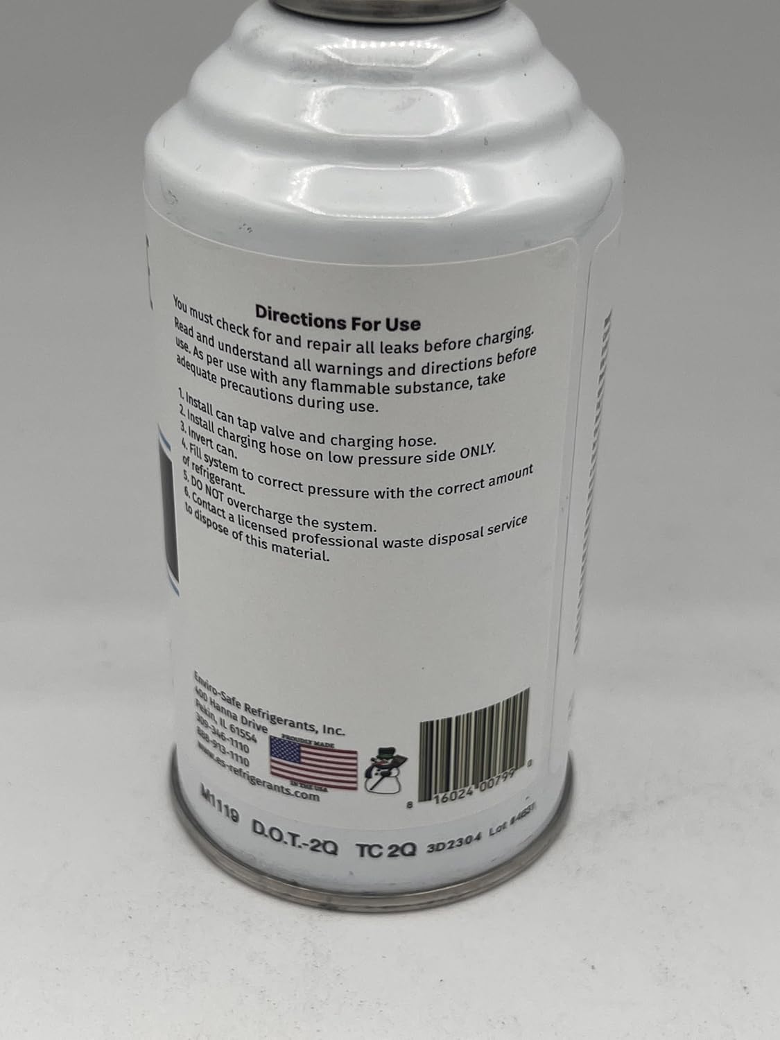 Enviro-safe R600a Refrigerant, 6 Pack with Charging Tap, 6 Oz Cans, EPA Approved, for Domestic Refrigerators, Freezers, Commercial Equipment