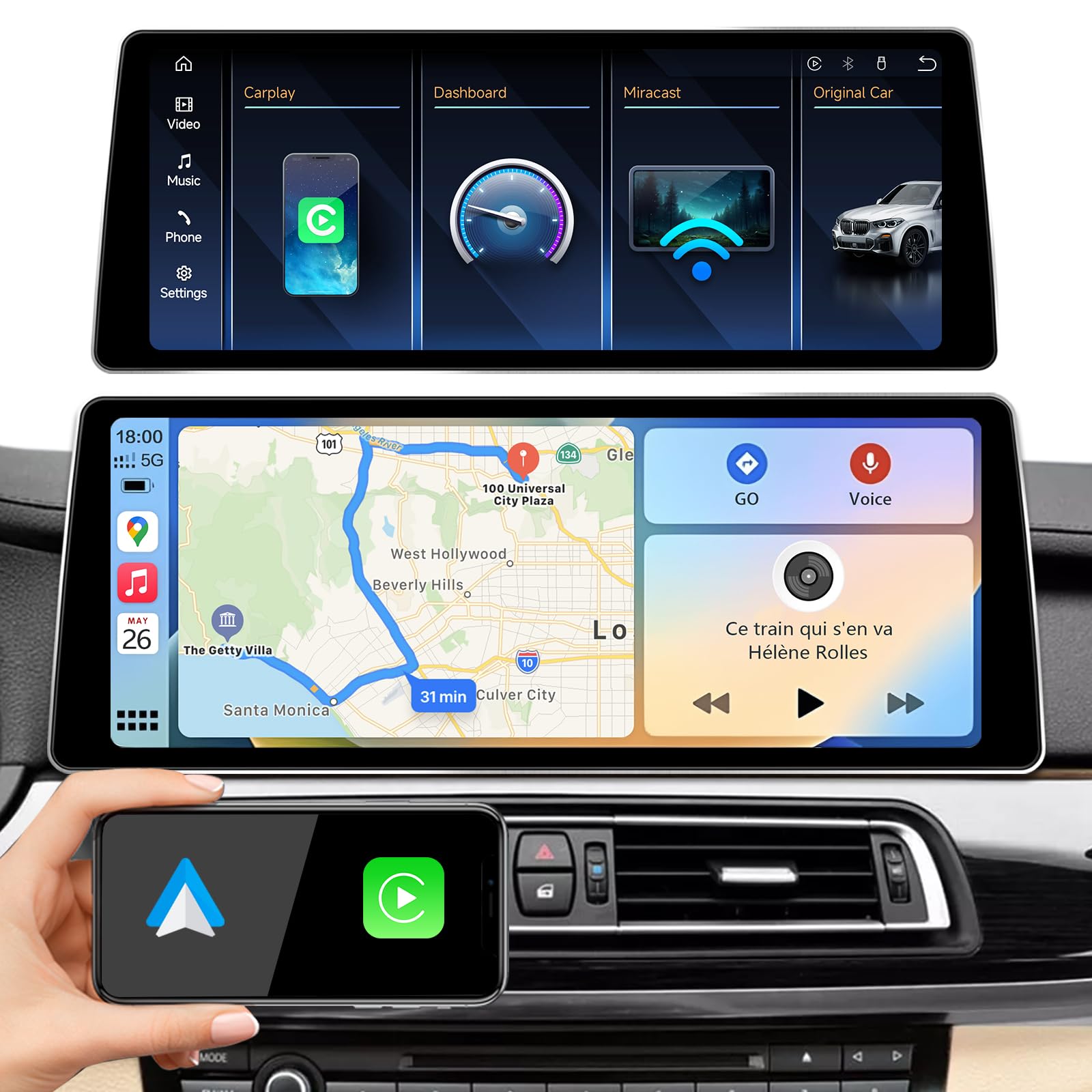 12.8" QLED CarPlay for BMW 7 Series F01 F02 09-12 CIC Android