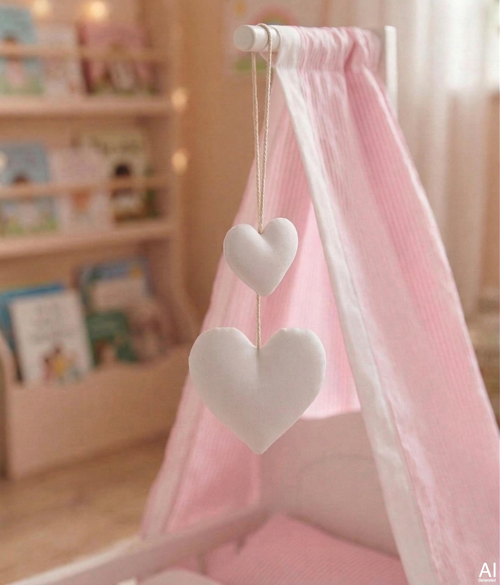 Houten Poppenwieg - Grey Stars