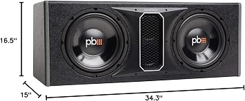 Powerbass Powerbases 10 Dual Subwoofer Enclosure Sound System (PSWB102)