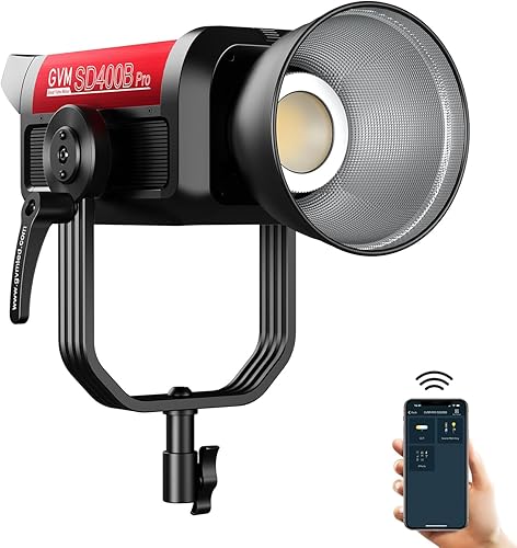 GVM Pro 400B - Luz de video LED de 400 W, montaje Bowens, CRI97+, temperatura de color 2700-6800K,