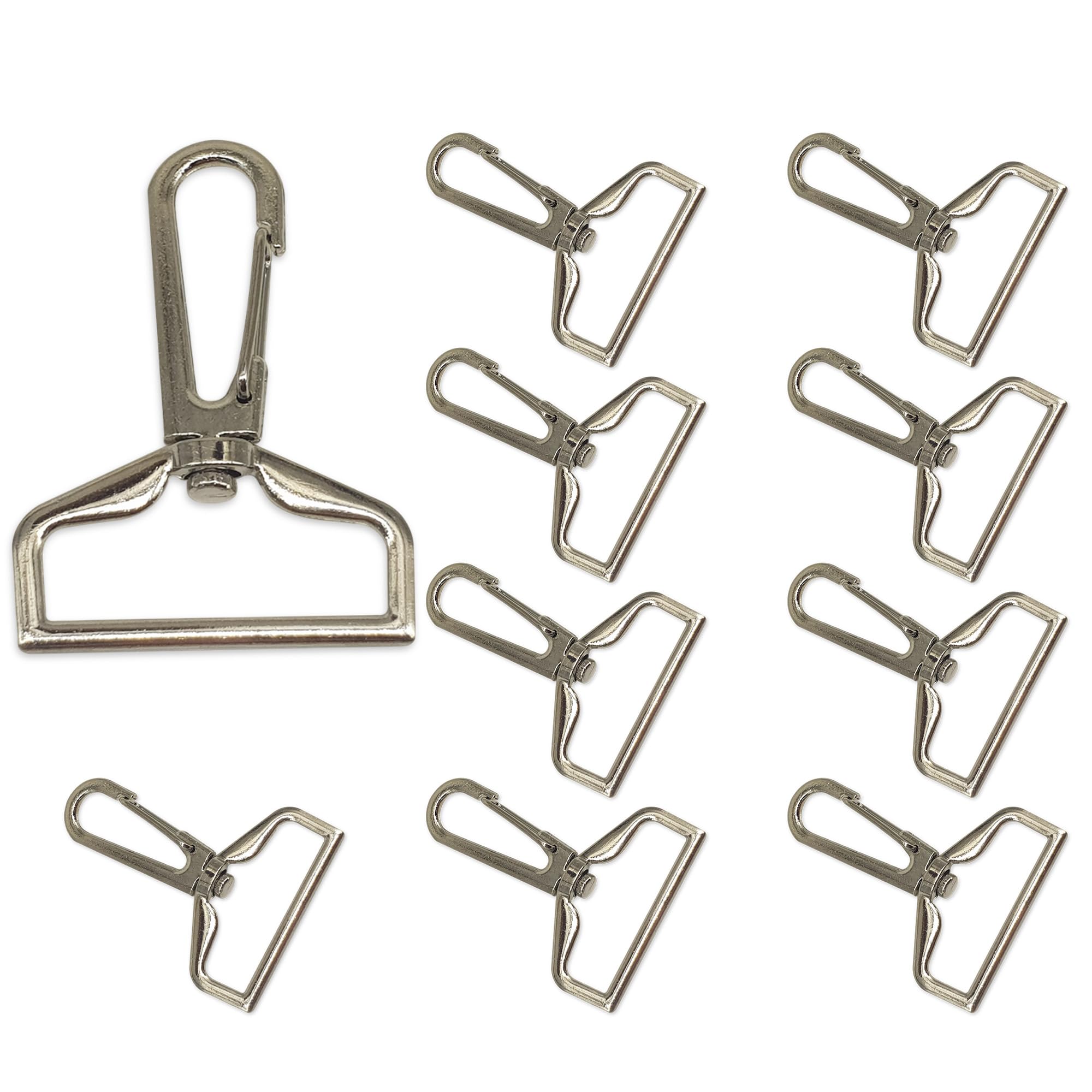 Trimming Shop Metal Lobster Claw Swivel Trigger Clip Hooks Clasp Snap Hook with Keyring Heavy Duty Metal Swivel Clasp for Bags, Keychains, Pet Collars, Webbing Straps, Crafts & DIY Use
