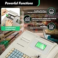 Vista 6 de Sistema POS 48 llaves caja registradora para pequeñas empresas, minoristas, supermercados, 8 pantalla LED digital caja registradora electrónica