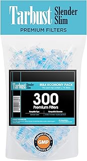 Tarbust Disposable Cigarette Filter Tips That Remove Tar and Chemical, 300 Filters for Slender Slim Size Cigarettes