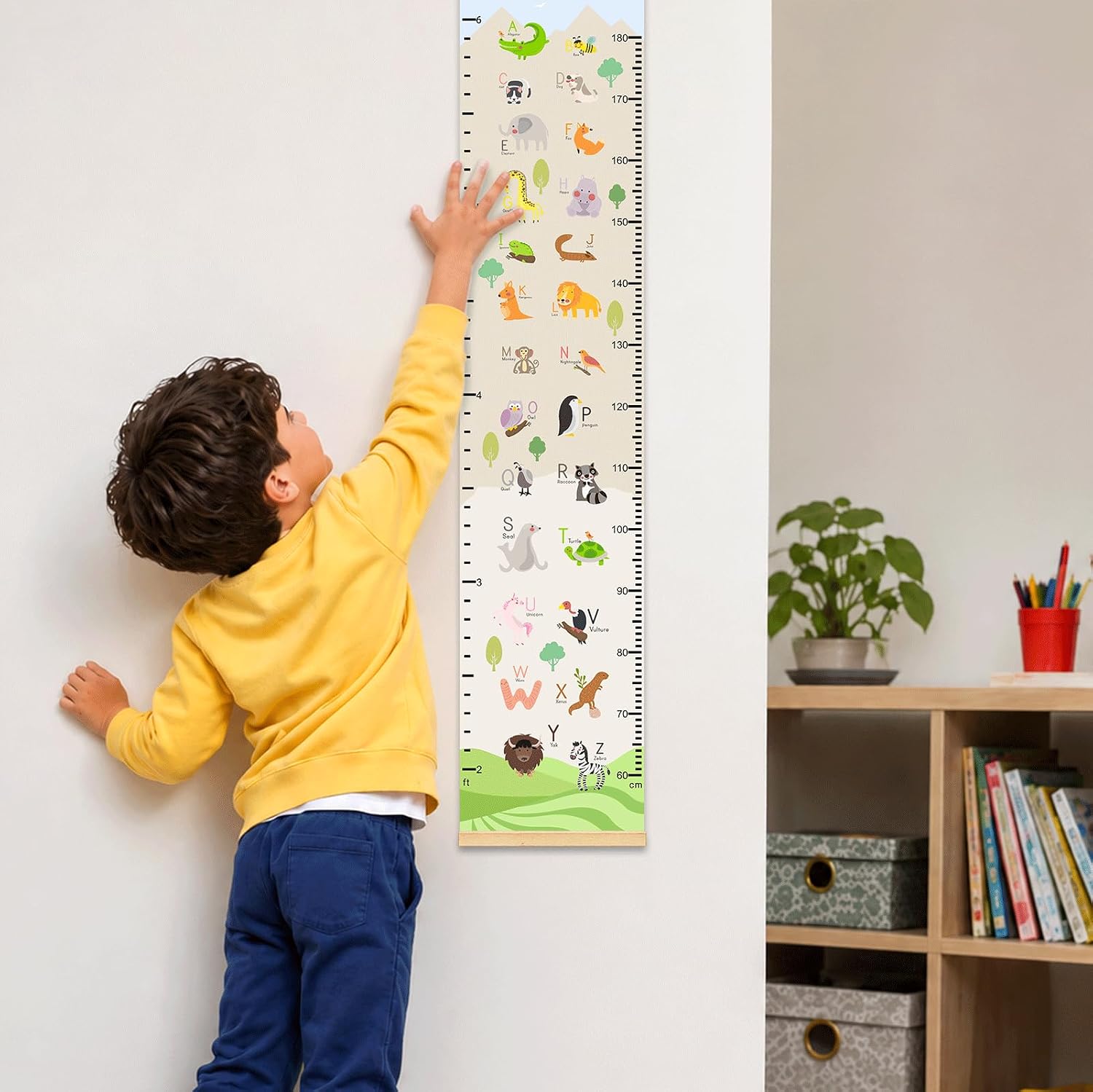 Paintable Animal Alphabet Growth Chart for Kids, 11.8" x 55.1" Canvas Art image 3