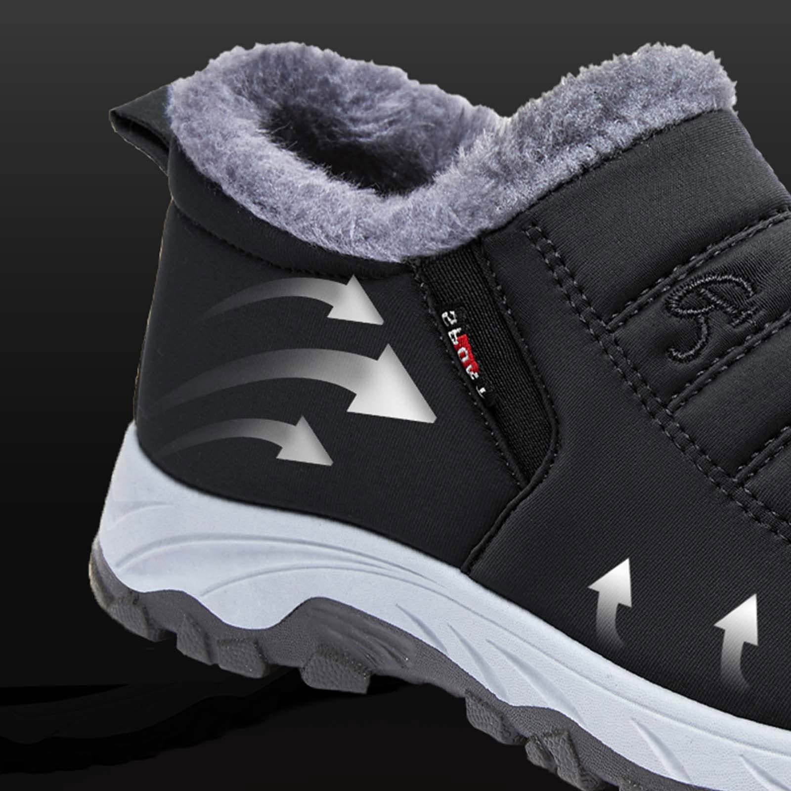 Generisch Scarpe invernali da uomo foderate in peluche, impermeabili, traspiranti, per attività all'aperto, calde, comode, per il tempo libero, morbidi stivali invernali