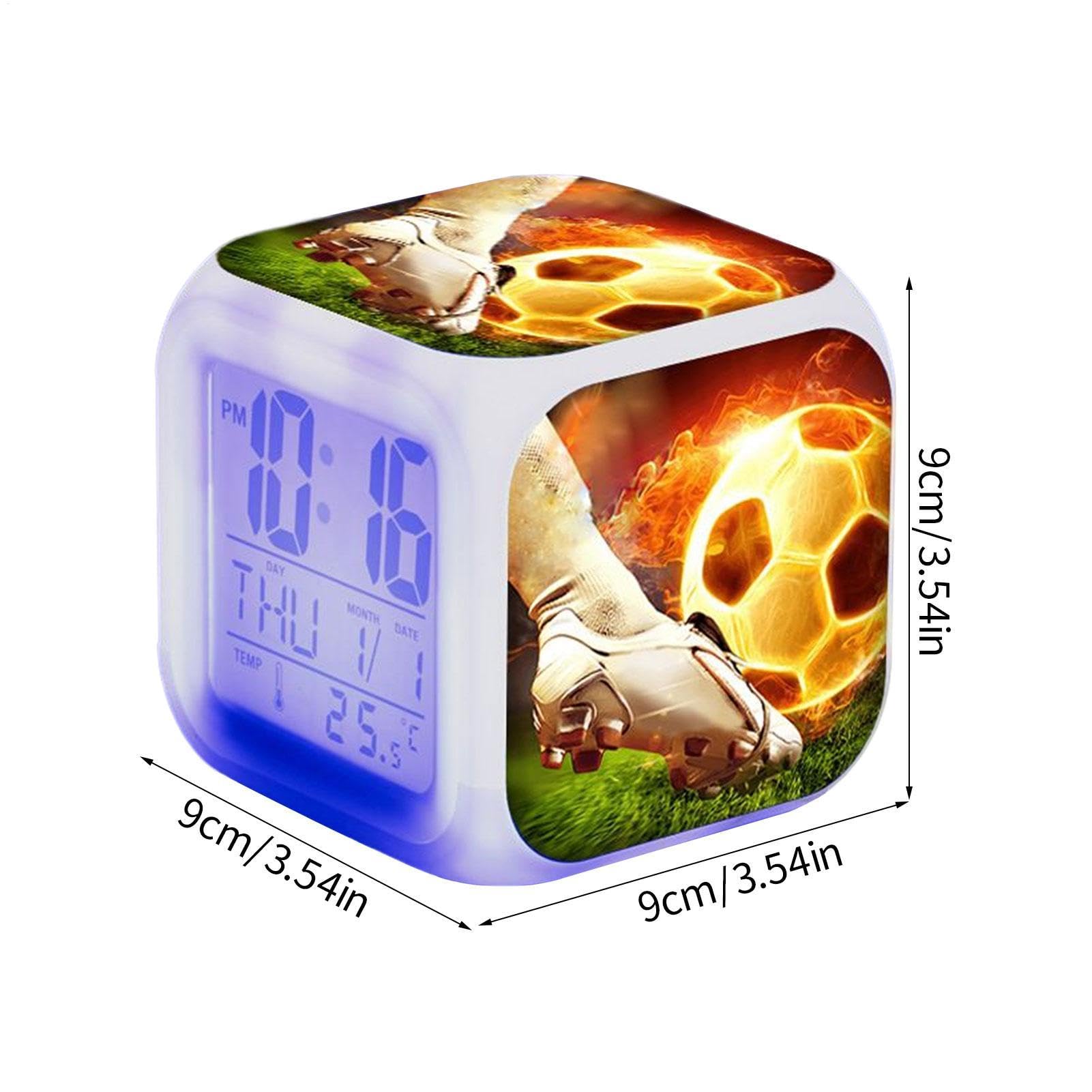 Réveil Football football et Horloge Lumineuse horloge, Accessoires de Chambre pour Garçons