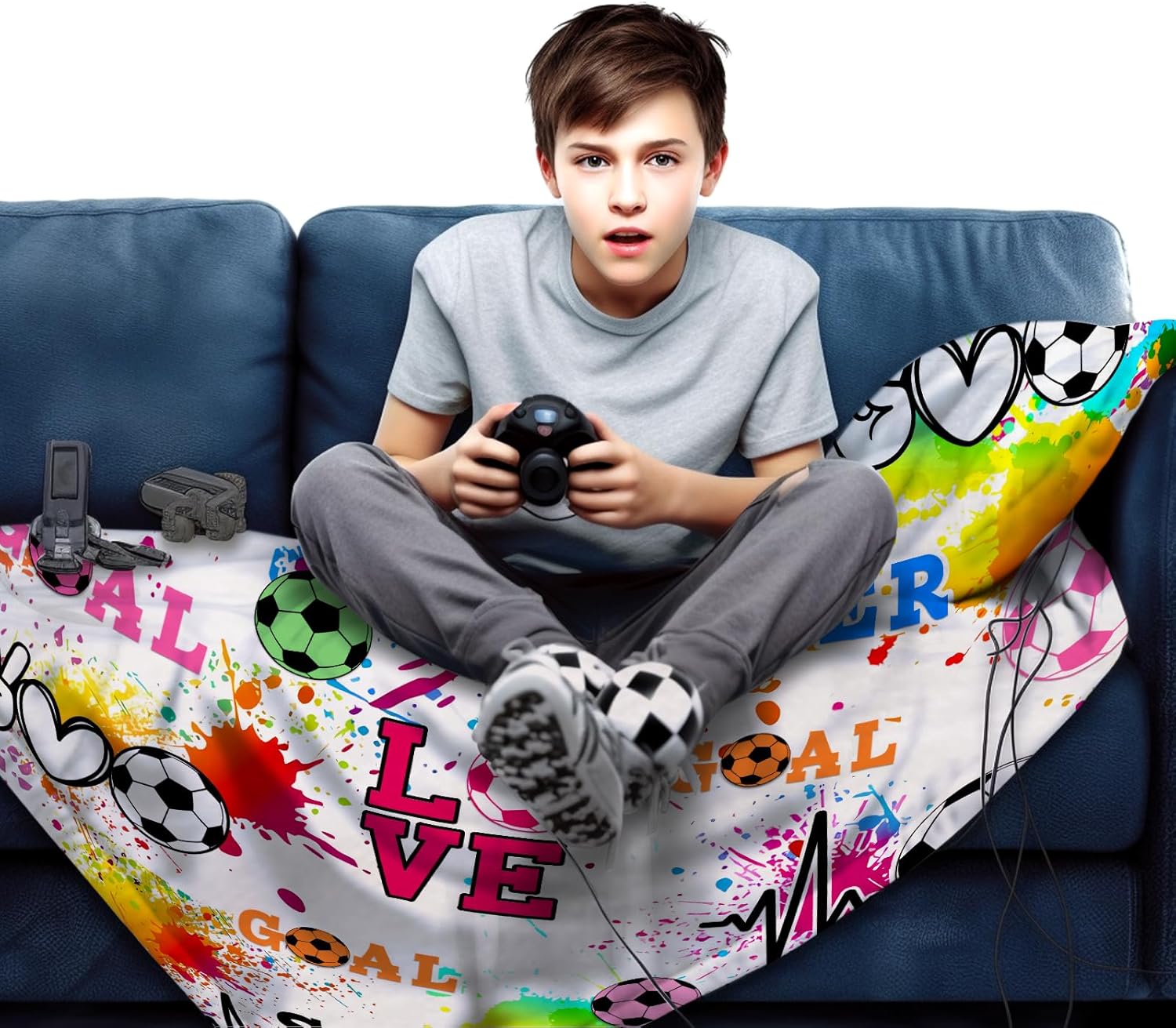 サッカー ガールズ ブランケット スーパーソフト フランネル サッカーブランケット アウトドア サッカーブランケット サッカーブラン