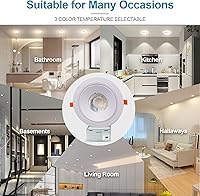 Vista 8 de Lightdot Paquete de 12 luces LED empotrables de cardán de 6 pulgadas, 360° + 90° ajustable, 3CCT seleccionable y regulable (5%-100%), luz ultra