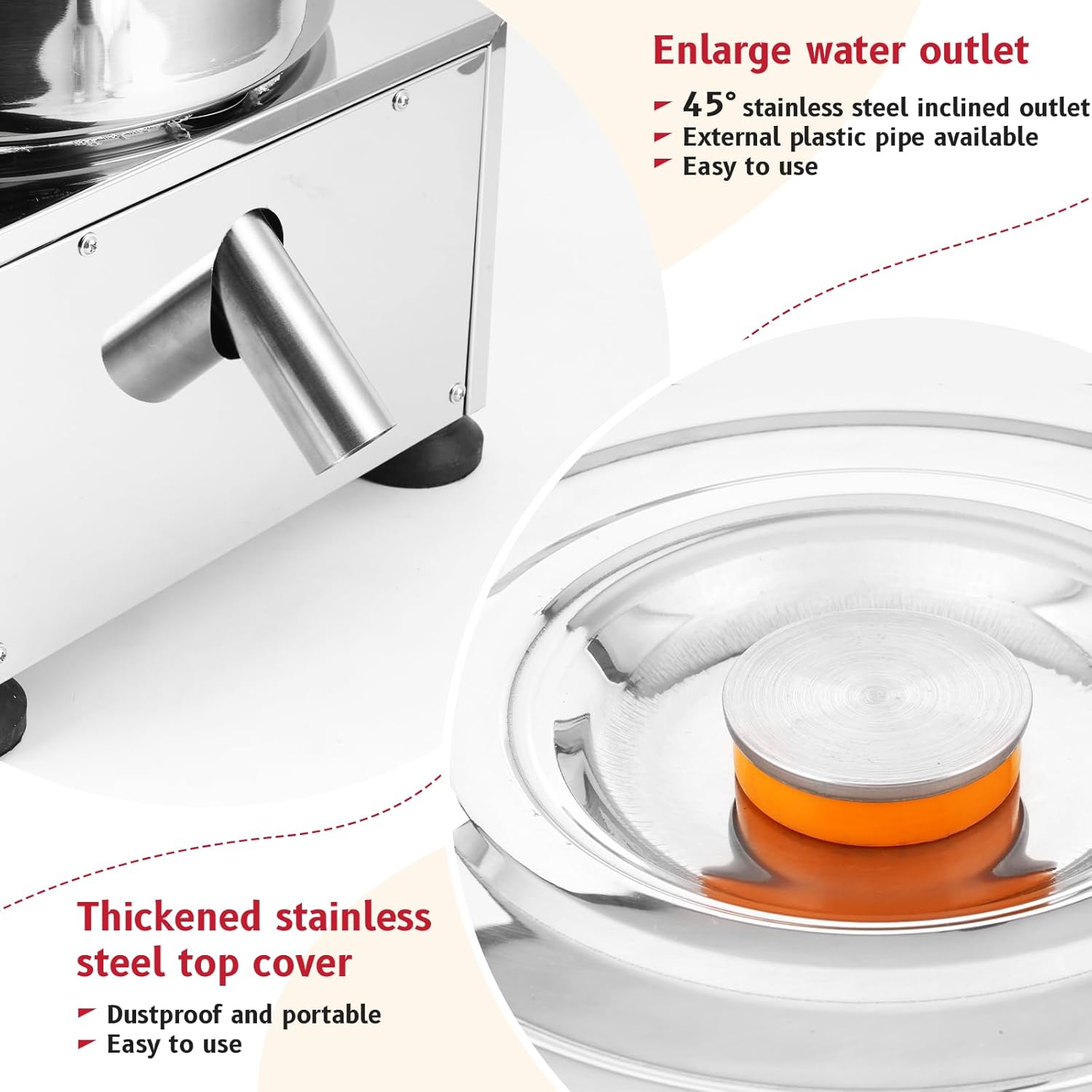 JIAWANSHUN Electric Commercial Salad Spinner Large Inner Capacity 10L(3kg Vegetable), 110V Stainless Steel Lettuce Spinner Vegetable Dryer for Canteens Hotels and Restaurants, One Key Switch