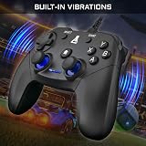 THE G-LAB K-Pad Thorium Przewodowy kontroler gier USB PC & PS3 z wbudowanymi wibracjami, przewodowy kontroler gier Gamepad dla Windows Xp-7-8-10, PS3, Android (czarny)