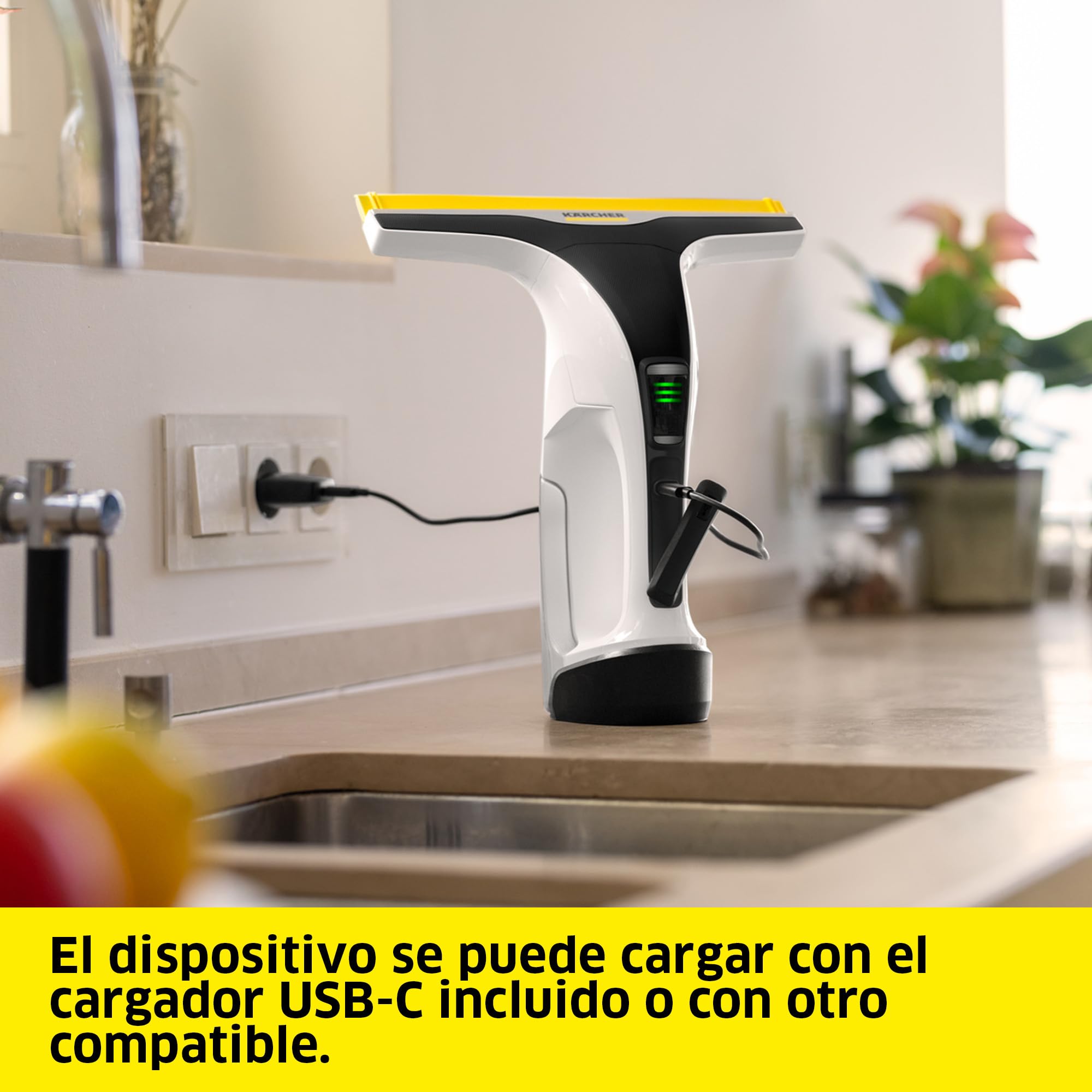 KÄRCHER limpiadora de cristales con batería WV 8 Signature Line, autonomía: 55 min, depósito: 150 ml, 2 boquillas, botella pulverizadora con 2 paños, rascador de suciedad, limpiador de ventanas