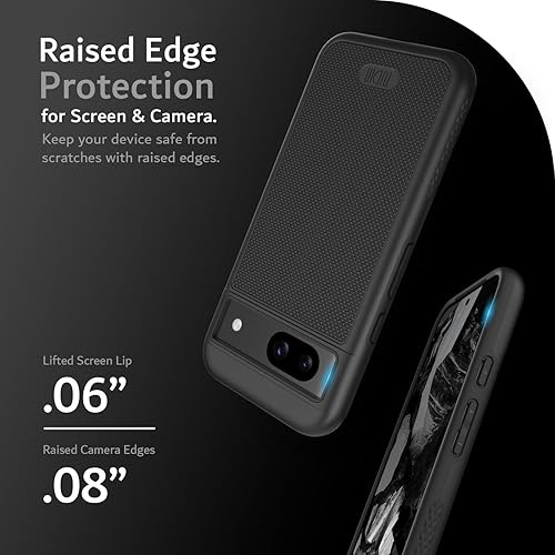 Vista 136 de TUDIA MergeGrip - Funda para Google Pixel 7a 2023, [probada en caídas de grado militar] borde elevado para protección de pantalla y cámara, doble